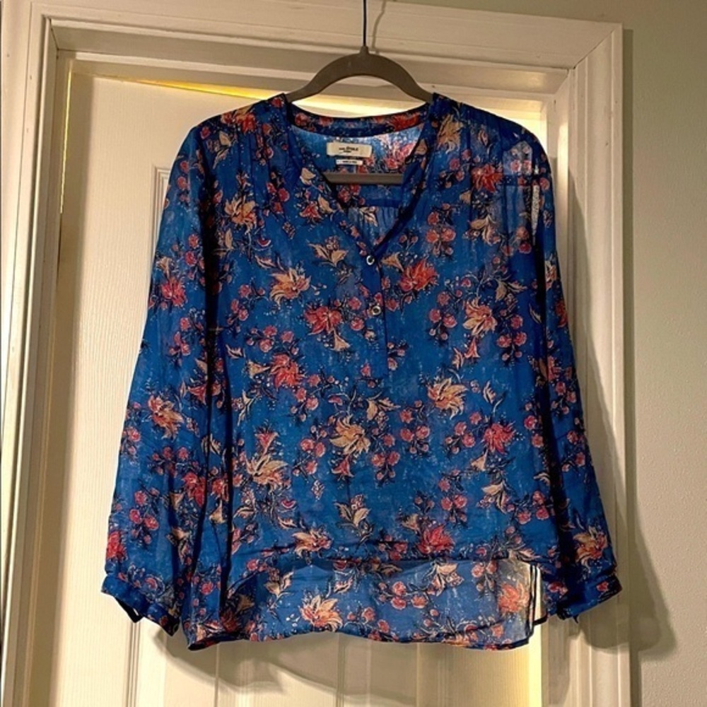 EUC Isabel Marant Etoile blue floral popover top